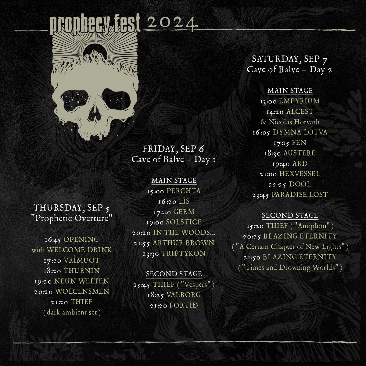 Prophecy Fest 2024 - running order