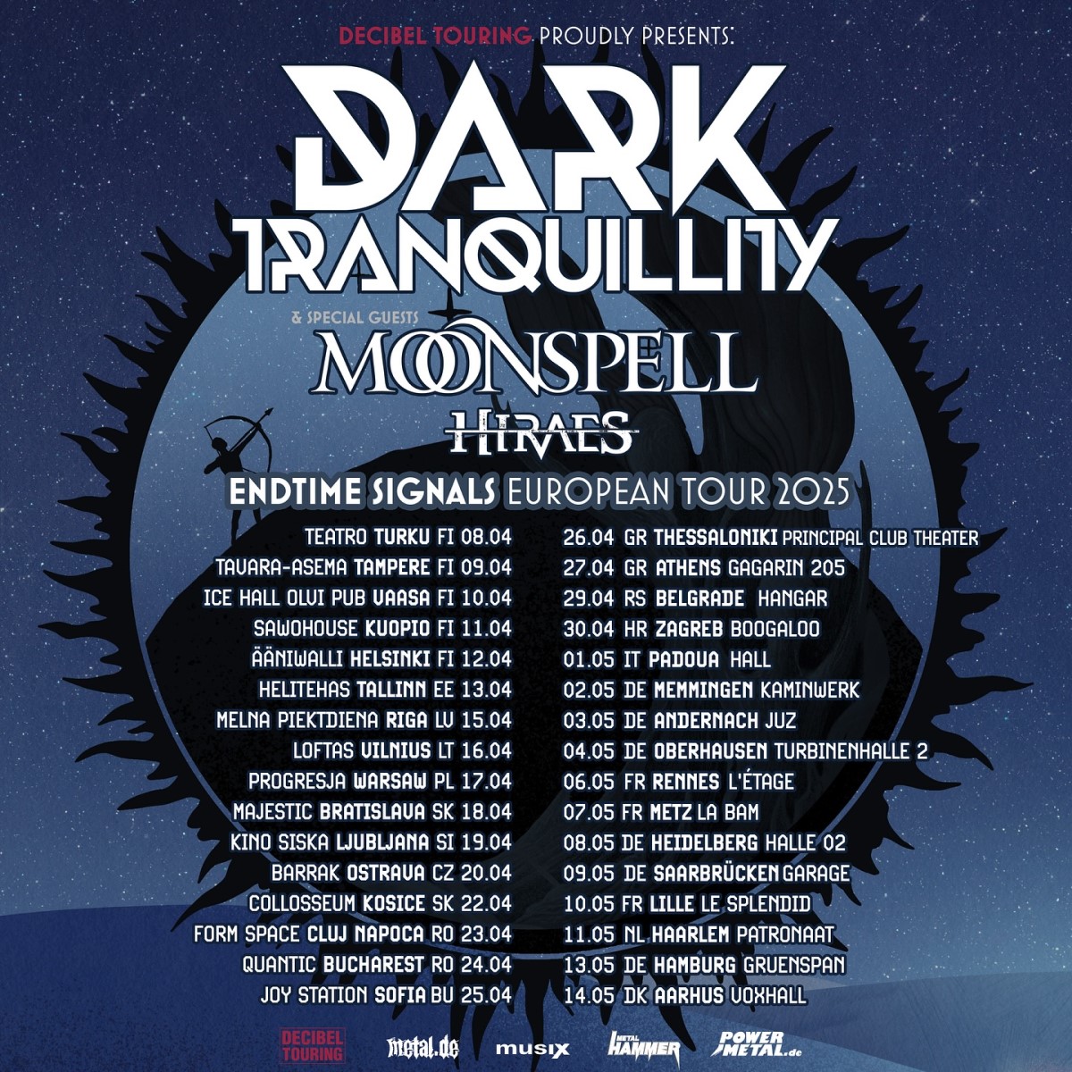 Dark Tranquility + Moonspell - Tour 2025